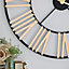 Melody Maison Black and Gold Large Skeleton Wall Clock