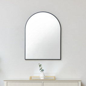 Melody Maison Black Arched Wall Mirror 80cm x 60cm