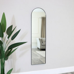 Melody Maison Black Framed Arch Wall Mirror