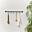 Melody Maison Black Industrial Wall Mounted Rail with 5 Storage Hooks