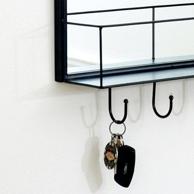 Melody Maison Mirrored Wall Shelving Unit - Glamorous Display Shelves For Bedroom Or Bathroom