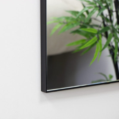 Black Asymmetrical Pebble Wall Mirror 50cm x 50cm