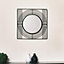 Melody Maison Black Wire Square Framed Round Wall Mirror 35cm x 35cm