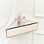Melody Maison Champagne Mirrored Floating One Drawer Corner Shelf / Dressing Table