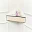 Melody Maison Champagne Mirrored Floating One Drawer Corner Shelf / Dressing Table