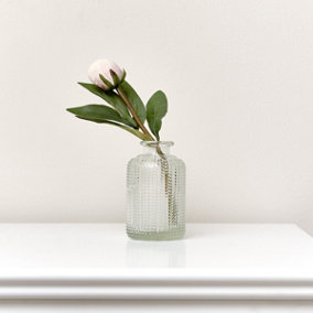 Melody Maison Clear Dimpled Glass Bottle Vase - 10cm