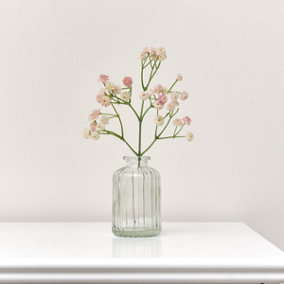 Melody Maison Clear Ribbed Glass Bottle Vase - 10cm