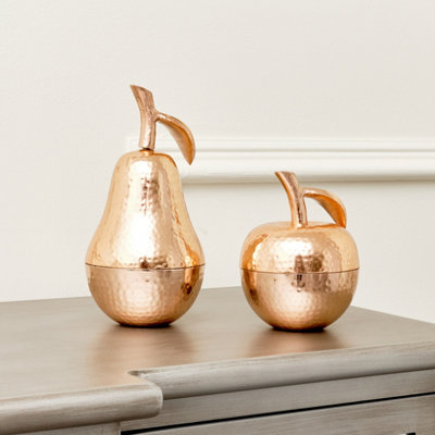 Melody Maison Copper Apple & Pear Storage Ornaments