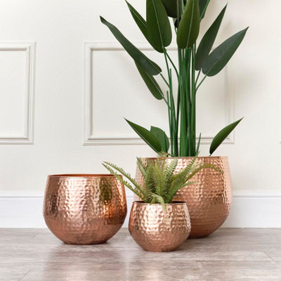 Melody Maison Copper Hammered Metal Planter