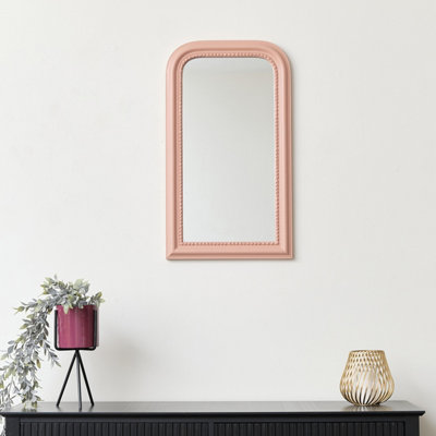 Melody Maison Coral Pink Arch Wall Mirror 70cm x 40cm