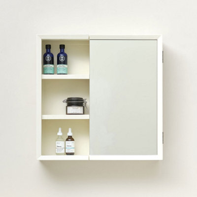 Melody Maison Cream Bathroom Mirrored Wall Cabinet 53cm x 53cm Price Comparisons | Compare The Build