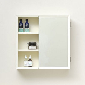 Melody Maison Cream Bathroom Mirrored Wall Cabinet 53cm x 53cm