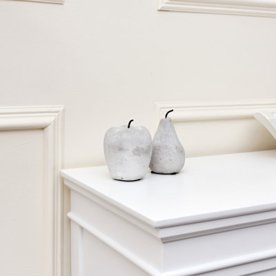 Melody Maison Decorative Cement Apple & Pear Ornament Set