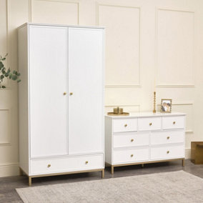 Melody Maison Double Wardrobe & Chest of Drawers - Aisby White Range