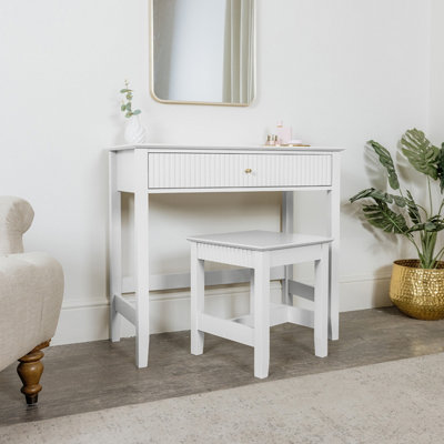 Melody Maison Dressing Table & Stool Set - Hales White Range