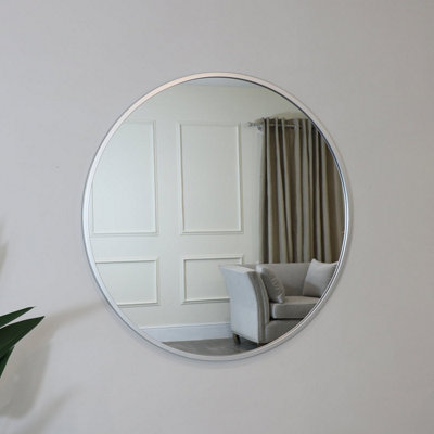 Melody Maison Extra Large Round Silver Wall Mirror 120cm x 120cm | DIY ...