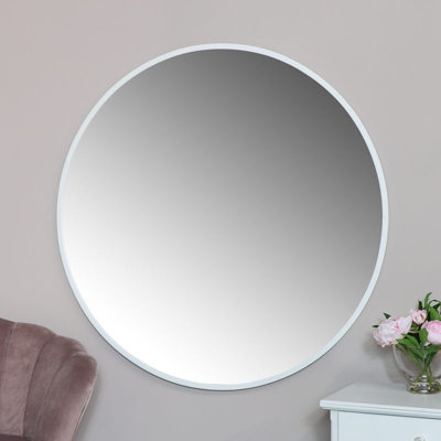 Melody Maison Extra Large Round White Wall Mirror 120cm x 120cm