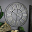 Melody Maison Extra Large Rustic Gold Skeleton Wall Clock 102cm x 102cm