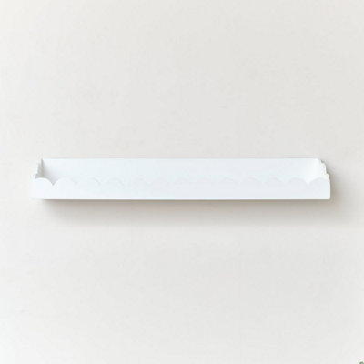 Melody Maison Extra Large White Scalloped Wall Storage Shelf 90cm — free download