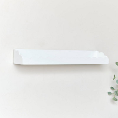 Melody Maison Extra Large White Scalloped Wall Storage Shelf 90cm — free download