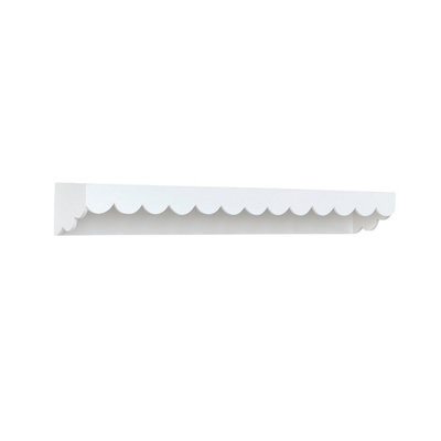 Melody Maison Extra Large White Scalloped Wall Storage Shelf 90cm — free download