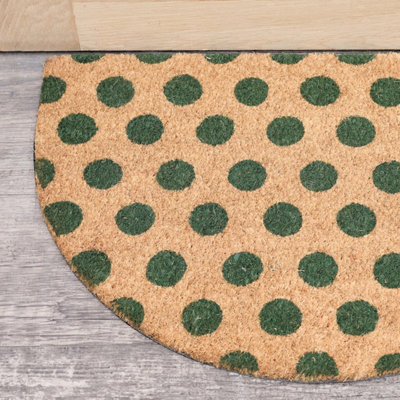 Green And Black Polka Dot Door Mat