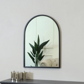 Melody Maison Framed Black Arched Mirror 70cm x 50cm