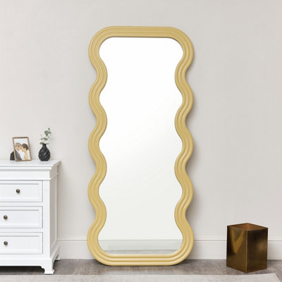 Melody Maison Full Length Wave Mustard Mirror