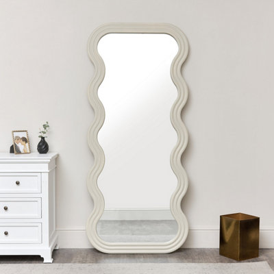 Melody Maison Full Length Wavy Taupe Mirror