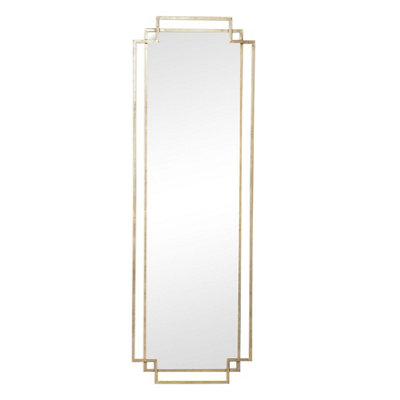 Melody Maison Gold Art Deco Wall Mirror 142cm x 47cm