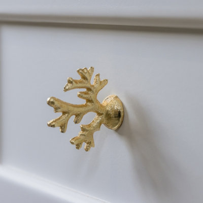 Melody Maison Gold Coral Shaped Drawer Knob Price Comparisons | Compare The Build
