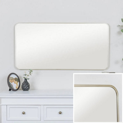 Melody Maison Gold Curved Framed Wall Mirror 100cm x 50cm