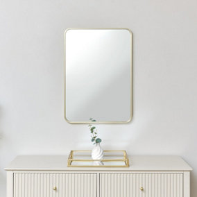 Melody Maison Gold Curved Framed Wall Mirror 70cm x 50cm