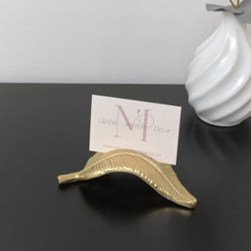 Melody Maison Gold Feather Place Card Holder