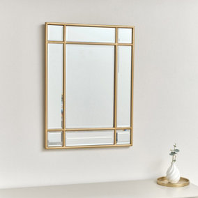 Melody Maison Gold Framed Art Deco Wall Mirror 75cm x 55cm