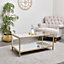 Melody Maison Gold Glass & Mirrored Coffee Table