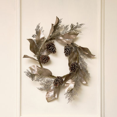 Melody Maison Gold Glitter Acorn Christmas Wreath