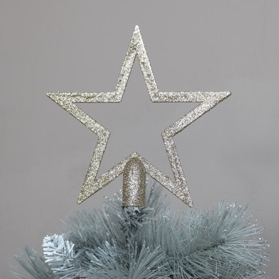 Melody Maison Gold Glitter Christmas Star Tree Topper - 20cm