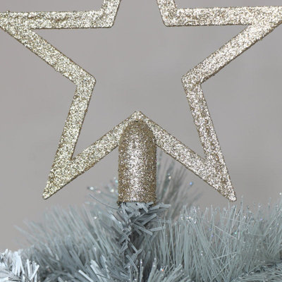 Melody Maison Gold Glitter Christmas Star Tree Topper - 20cm