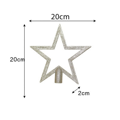 Melody Maison Gold Glitter Christmas Star Tree Topper - 20cm