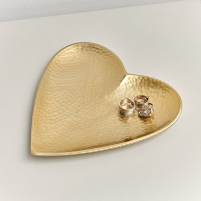 Melody Maison Gold Hammered Love Heart Trinket Tray