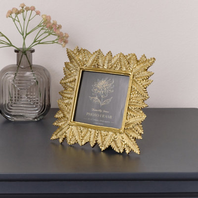 Melody Maison Gold Leaf Detail Photo Frame 17.5cm