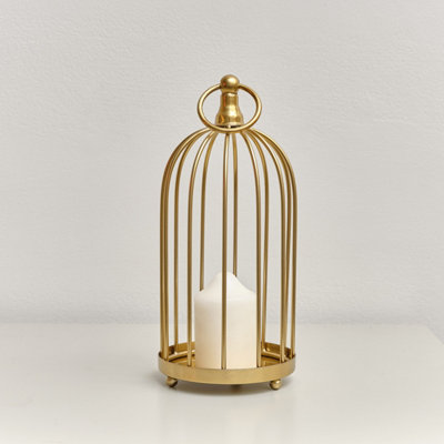 Melody Maison Gold Metal Birdcage Candle Holder - 24cm