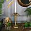 Melody Maison Gold Metal Palm Tree Candle Holder