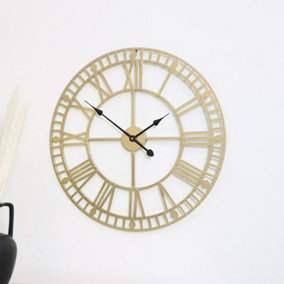 Melody Maison Gold Metal Skeleton Clock 60cm x 60cm