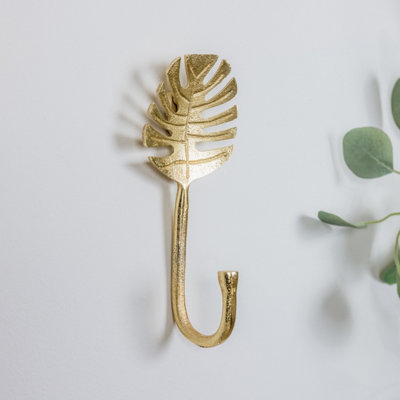 Melody Maison Gold Monstera Leaf Wall Hook