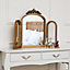 Melody Maison Gold Ornate Arched Triple Dressing Table Mirror 80cm x 56cm