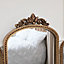 Melody Maison Gold Ornate Arched Triple Dressing Table Mirror 80cm x 56cm
