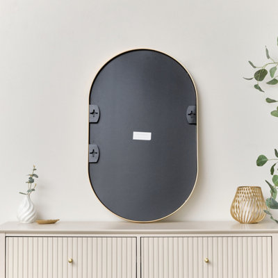Melody Maison Gold Oval Frame Wall Mirror 80cm x 50cm