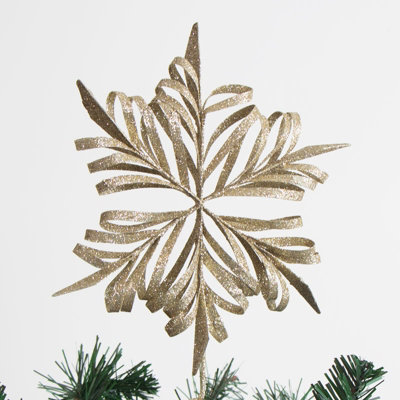 Melody Maison Gold Snowflake Tree Topper - 29cm